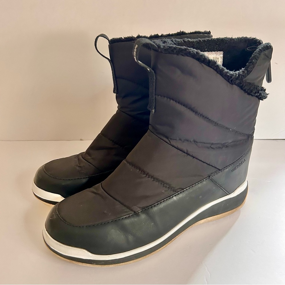Merrell Snowcreek Mid Zip Cozy Polar Waterproof Winter Boots Black Womens 10 - Picture 2 of 14